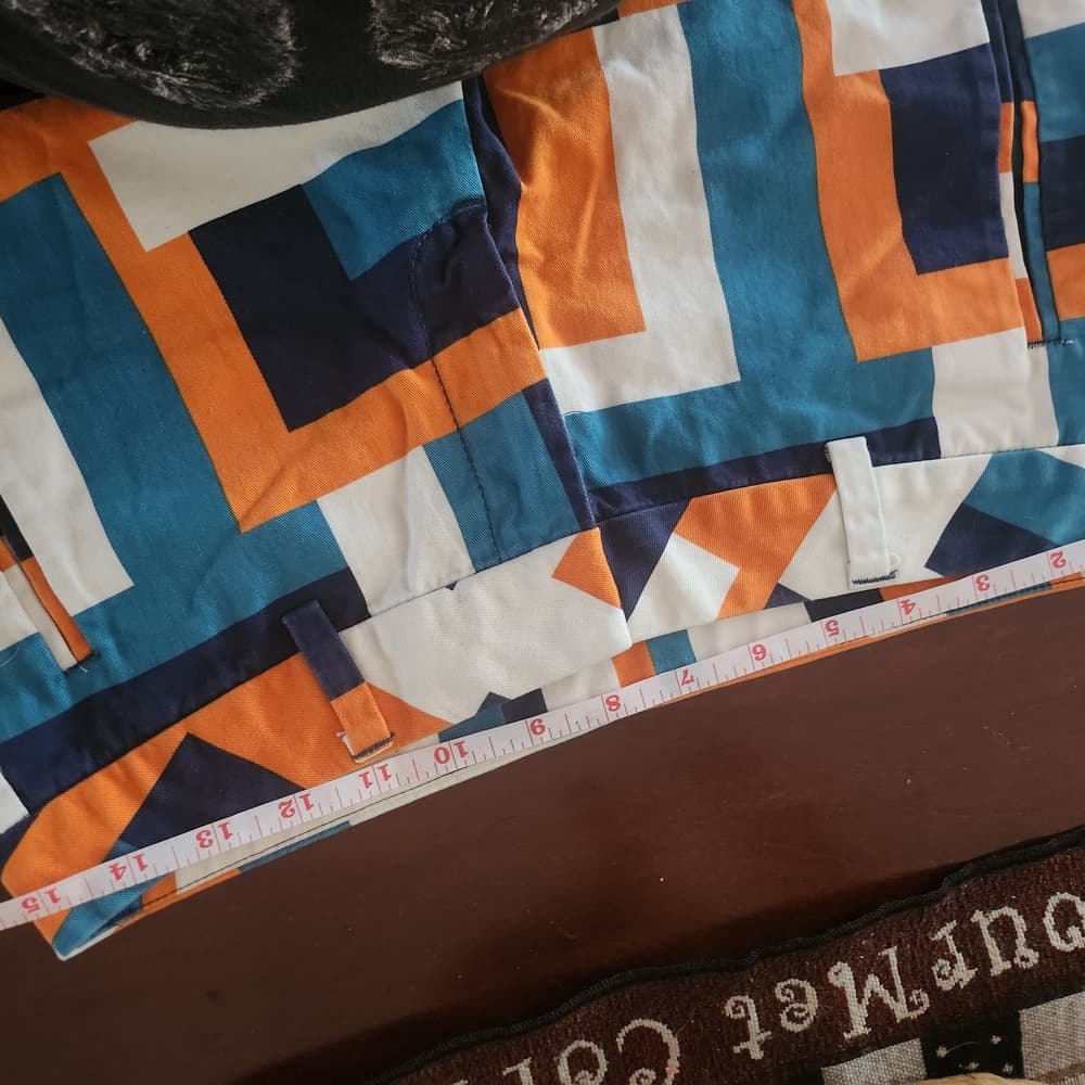 STYLUS Women's Geometric Blue and Orange Shorts - Thumbnail 7