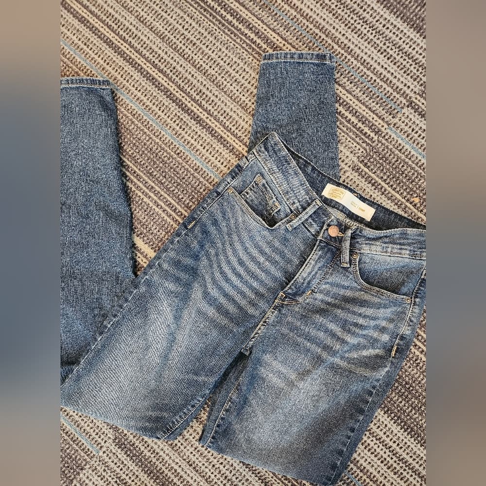 Levi's Totally Shaping Mid Rise Skinny Medium Wash Denim Jeans - Thumbnail 3