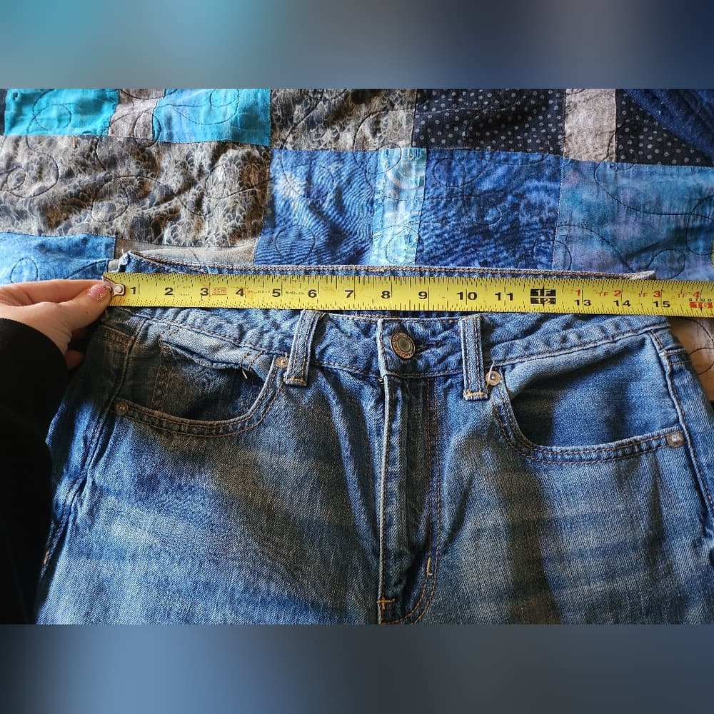 American Eagle High Rise Tomgirl Ripped Denim Raw Cut Hem Jeans - Thumbnail 14
