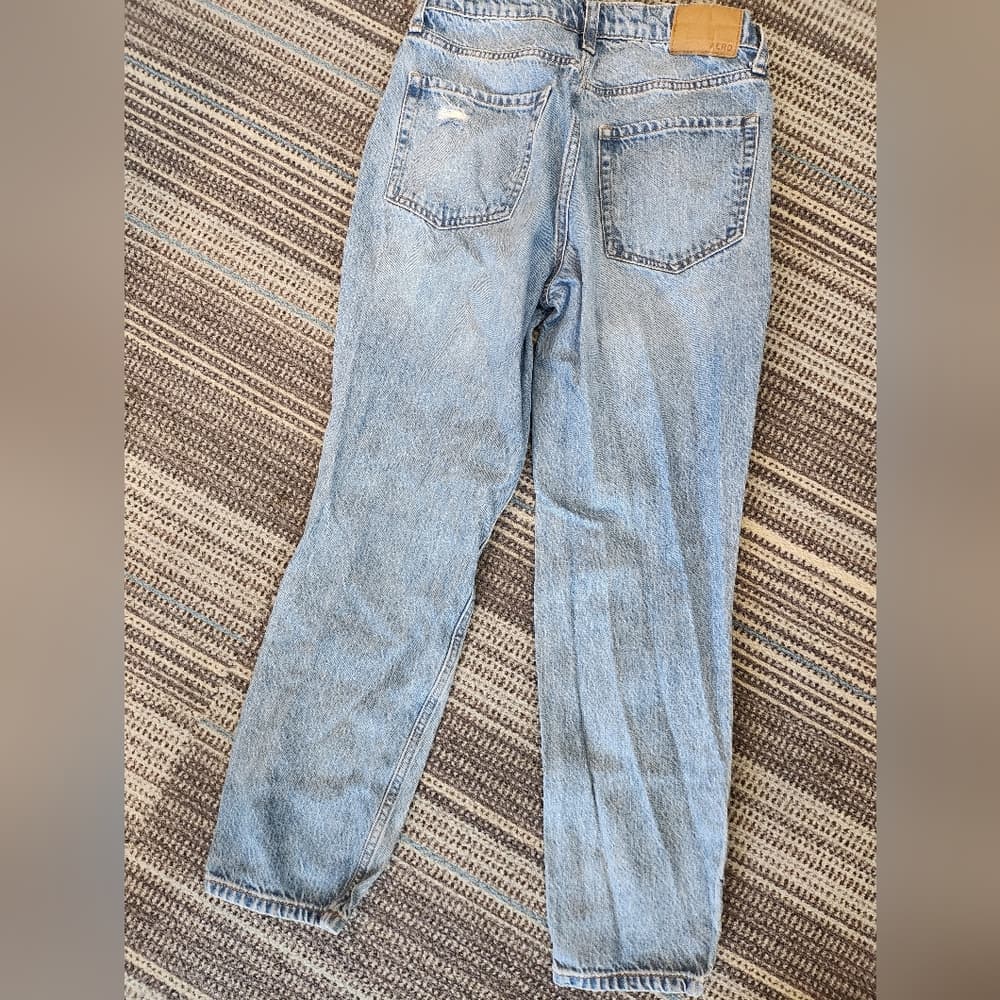 Aeropostale Mom Jeans Light Blue Denim High Rise Distressed - Thumbnail 6