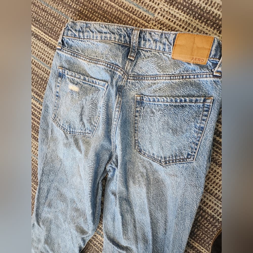 Aeropostale Mom Jeans Light Blue Denim High Rise Distressed - Thumbnail 7