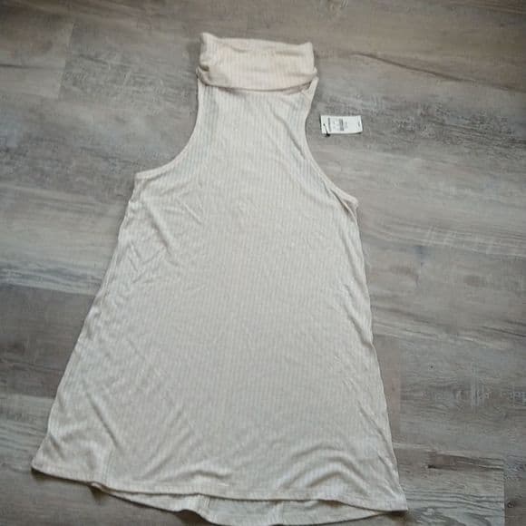 Express 🥰 Cream Cowl Neck Sleeveless Tank Top - Thumbnail 8