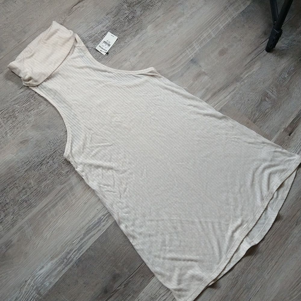 Express 🥰 Cream Cowl Neck Sleeveless Tank Top - Thumbnail 5
