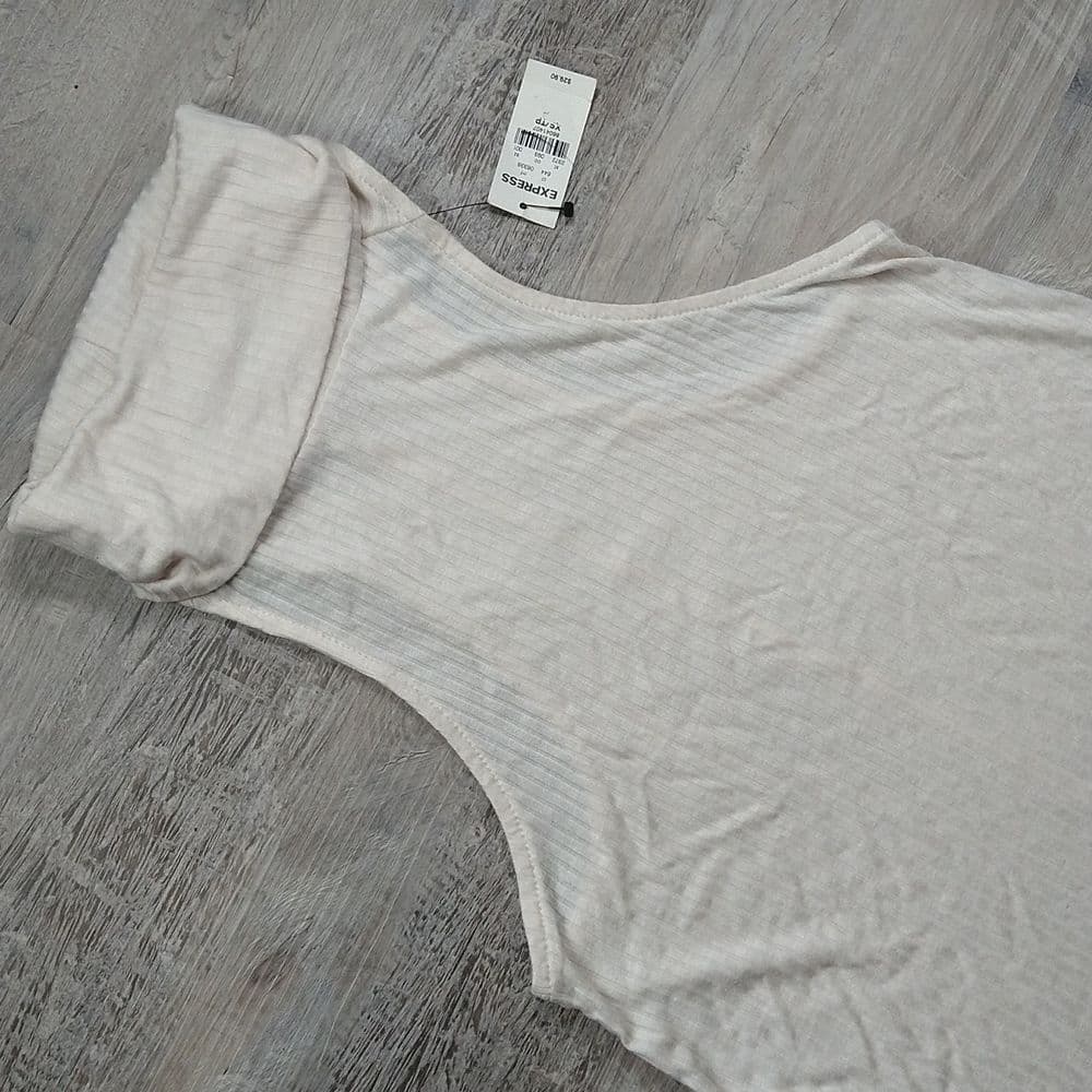 Express 🥰 Cream Cowl Neck Sleeveless Tank Top - Thumbnail 6