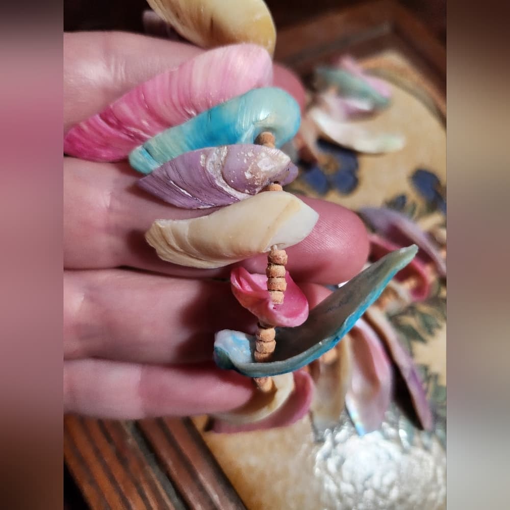 Vintage Pink and Blue Pastel Shell Beaded Mermaid Choker - Thumbnail 6