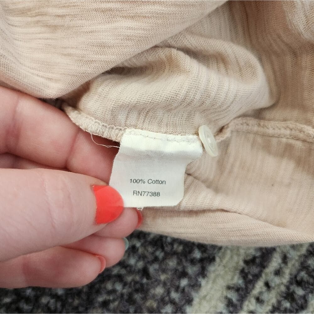 J. Crew Pink Biege Semi Sheer Sleeveless Top Ruffle Detail - Thumbnail 3