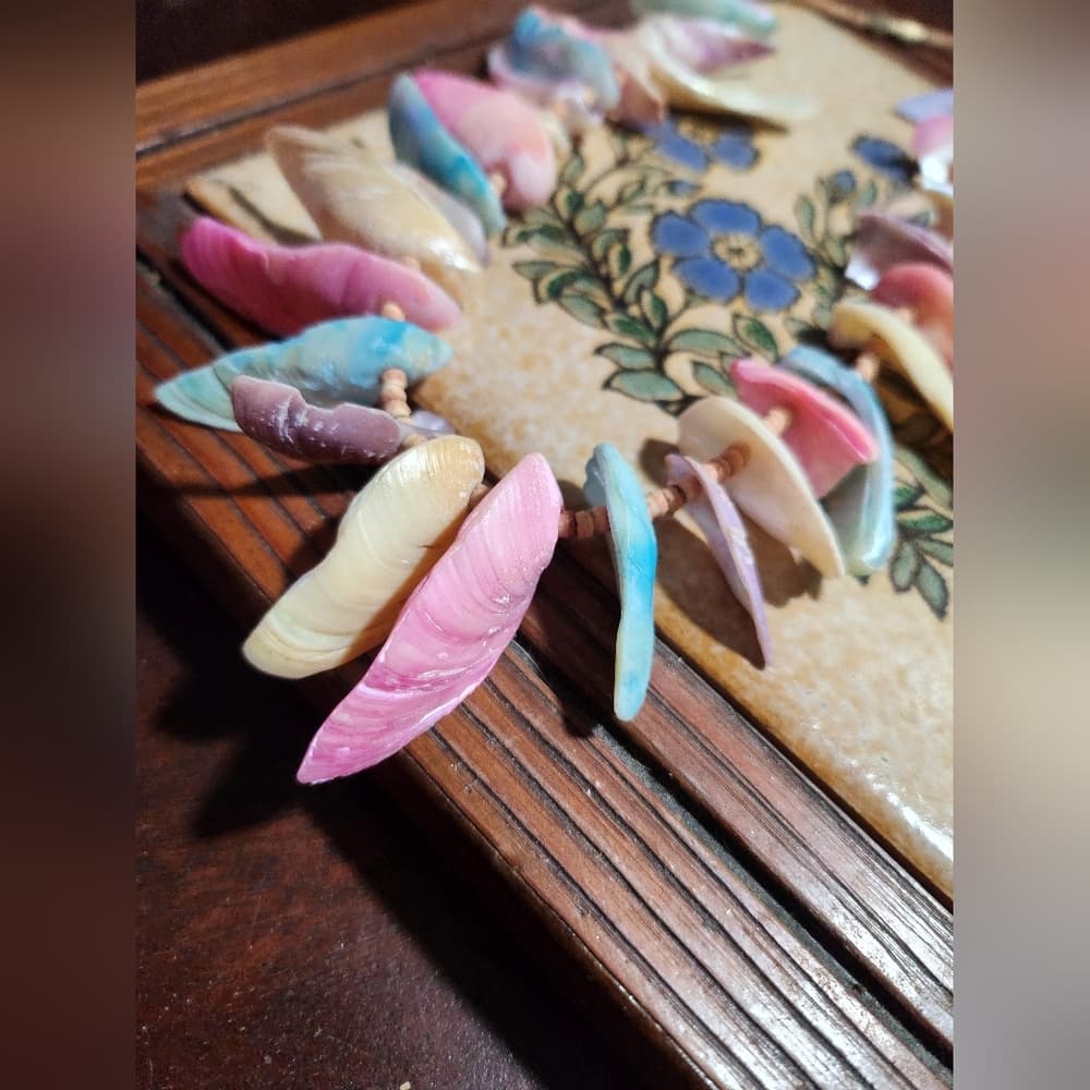 Vintage Pink and Blue Pastel Shell Beaded Mermaid Choker - Thumbnail 5