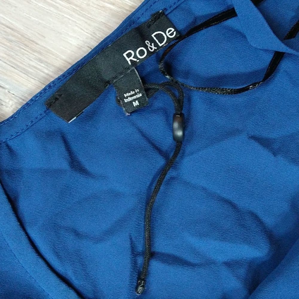 Ro & De Royal Blue Long Sleeve Lace Detail Blouse - Thumbnail 3