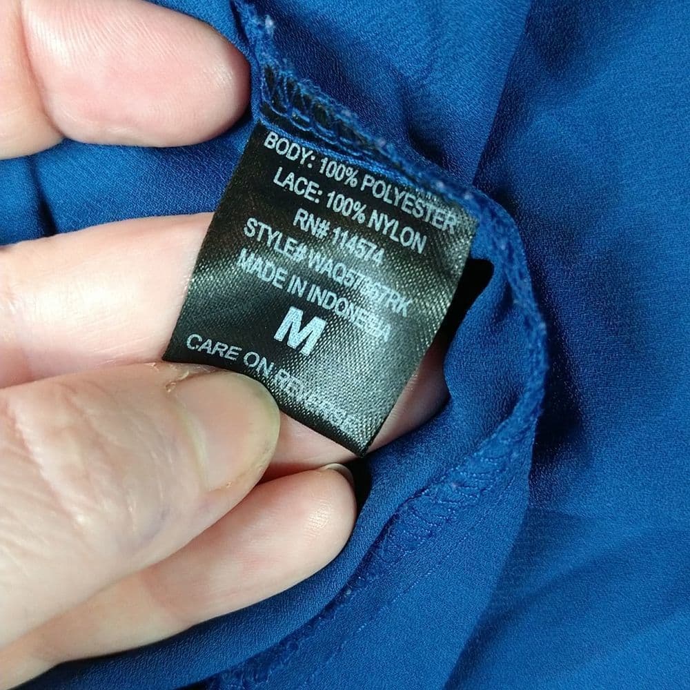 Ro & De Royal Blue Long Sleeve Lace Detail Blouse - Thumbnail 5