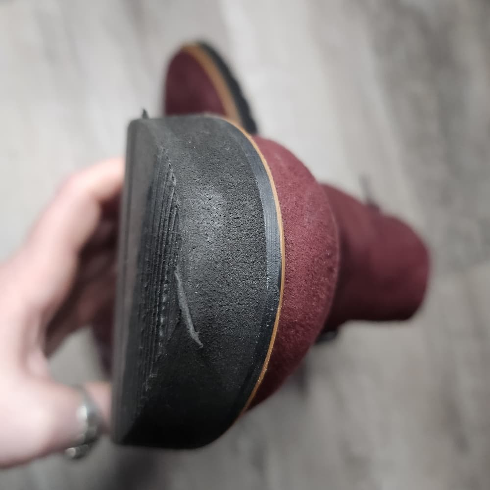Naturalizer Red and Black Ankle Booties with Buckle Straps - Thumbnail 4