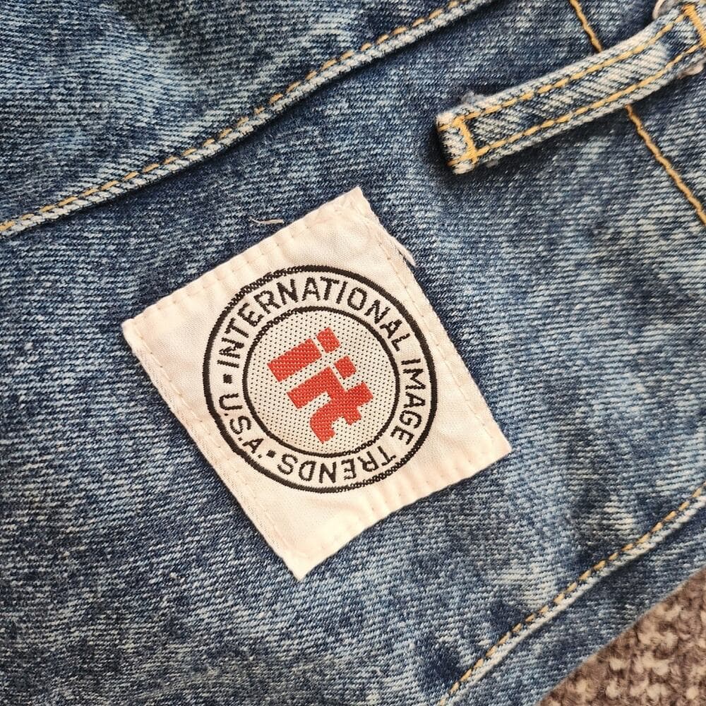 Vintage 1980s Acid Wash Distressed Denim Overall Shorts Made In Usa - Thumbnail 3