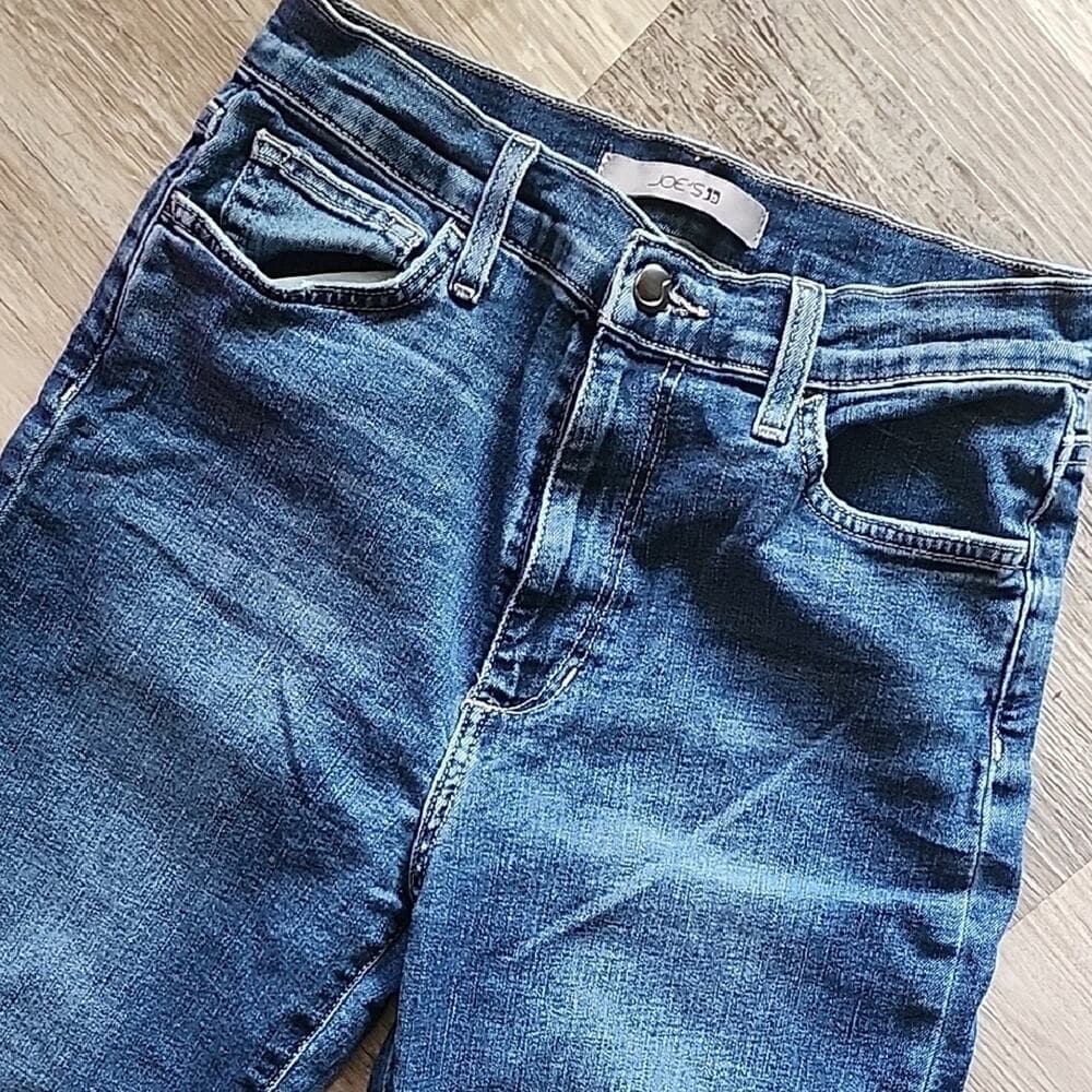 Joe's Jeans Blue Denim Jeans Freya Raw Hem High Rise Stretchy - Thumbnail 4