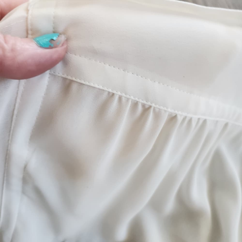 Vintage Liz Claiborne Sheer White Blouse With Sparkly Accents Shoulder Pads - Thumbnail 7