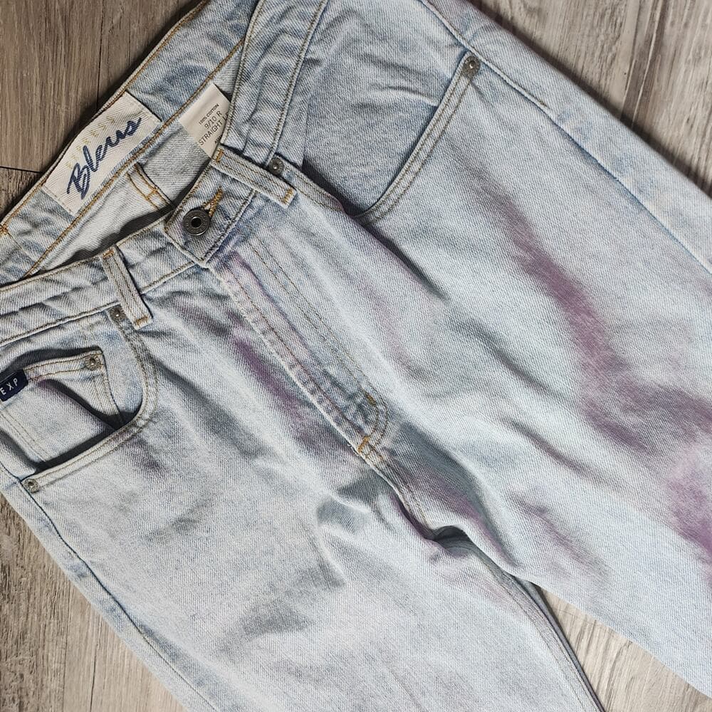 Vintage 1990s Express Blues High Rise Light Blue Denim Straight Leg Jeans