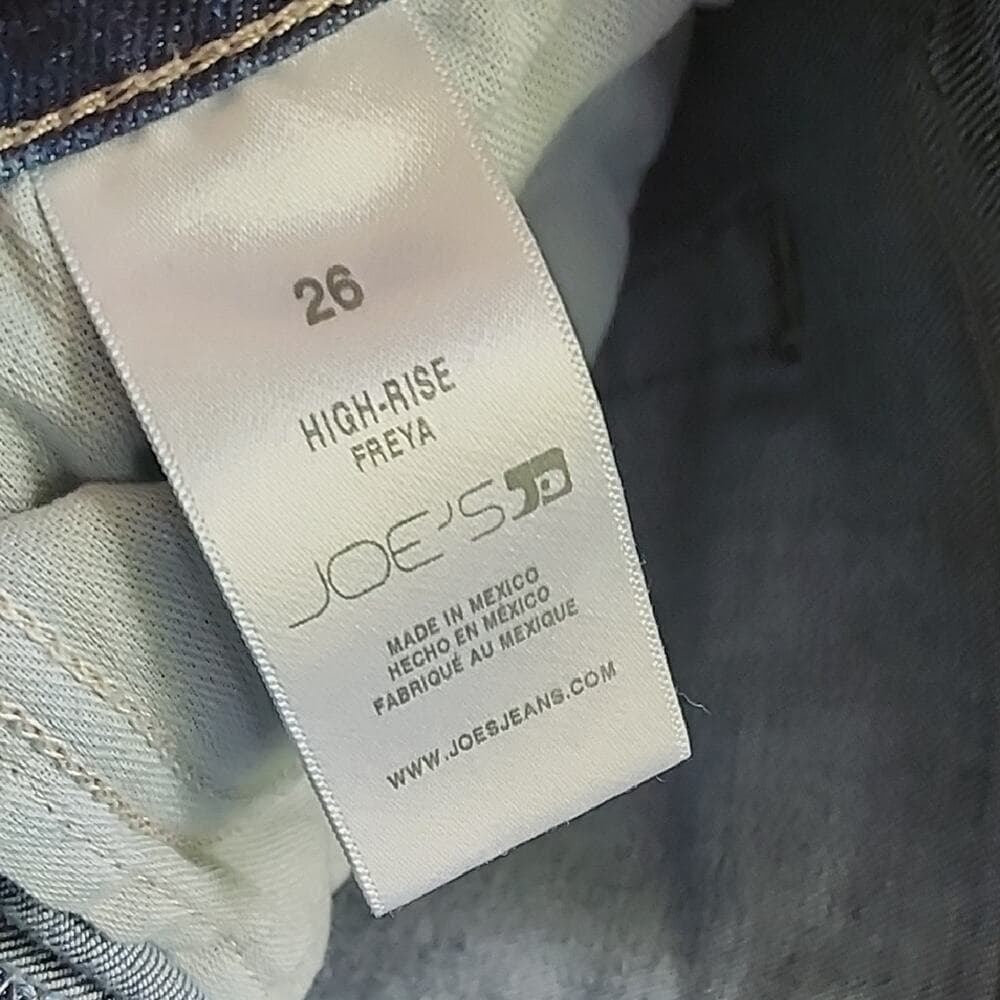 Joe's Jeans Blue Denim Jeans Freya Raw Hem High Rise Stretchy - Thumbnail 3