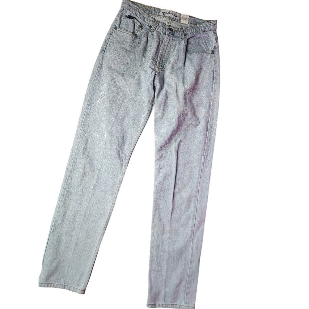 Vintage 1990s Express Blues High Rise Light Blue Denim Straight Leg Jeans - Thumbnail 12