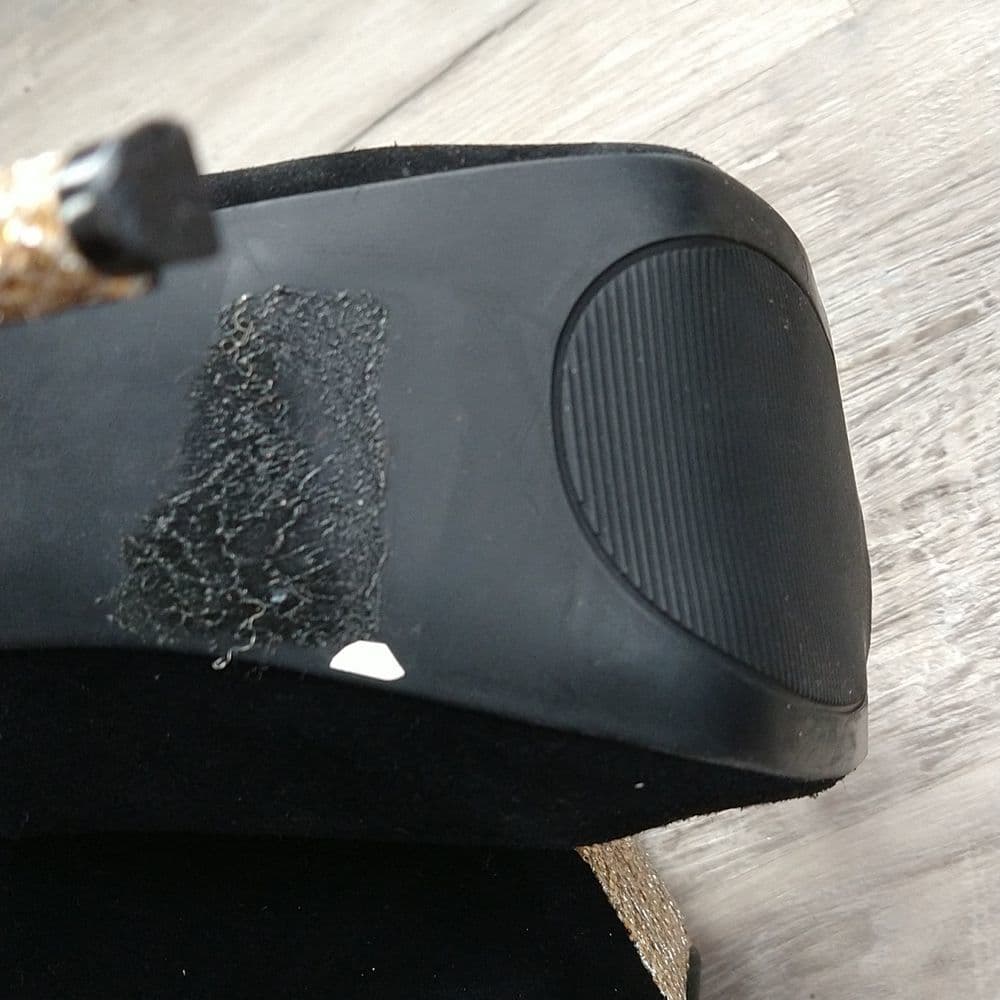 Steve Madden Black Suede and Gold Platform Heels - Thumbnail 6