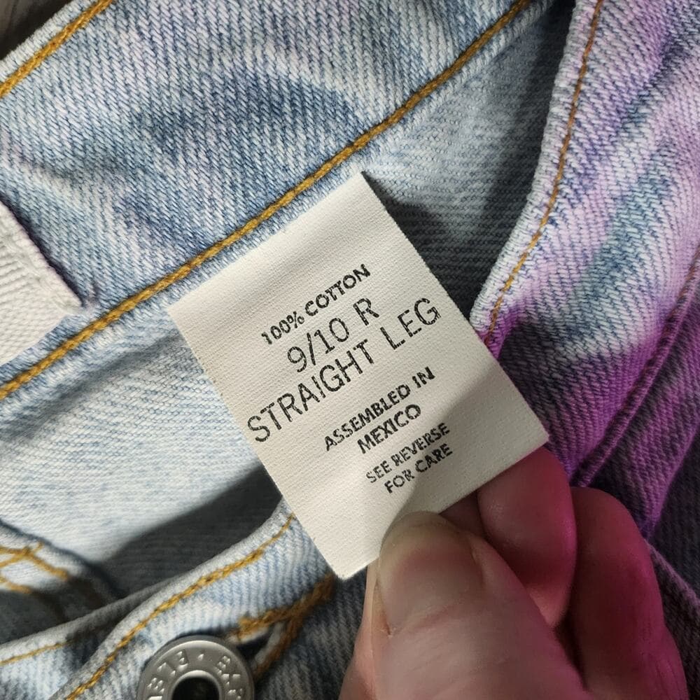 Vintage 1990s Express Blues High Rise Light Blue Denim Straight Leg Jeans - Thumbnail 2