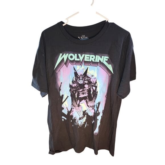 Black Wolverine X Men Comic Character Graphic Tee Shirt - Thumbnail 4