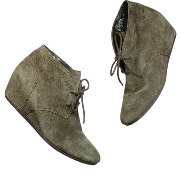Green Suede Nine West Wedge Joeyo Booties - Thumbnail 11