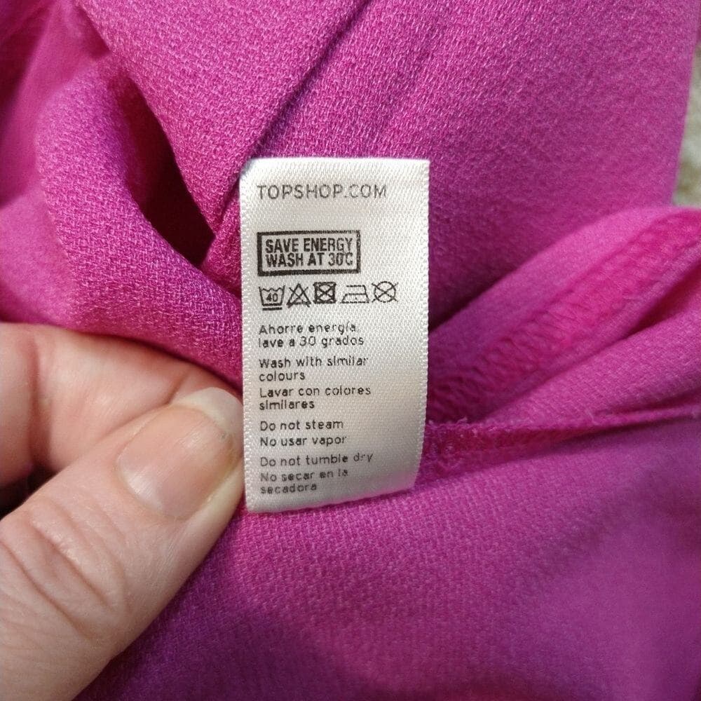 Topshop Bright Pink Shift Dress Woth Pockets - Thumbnail 6