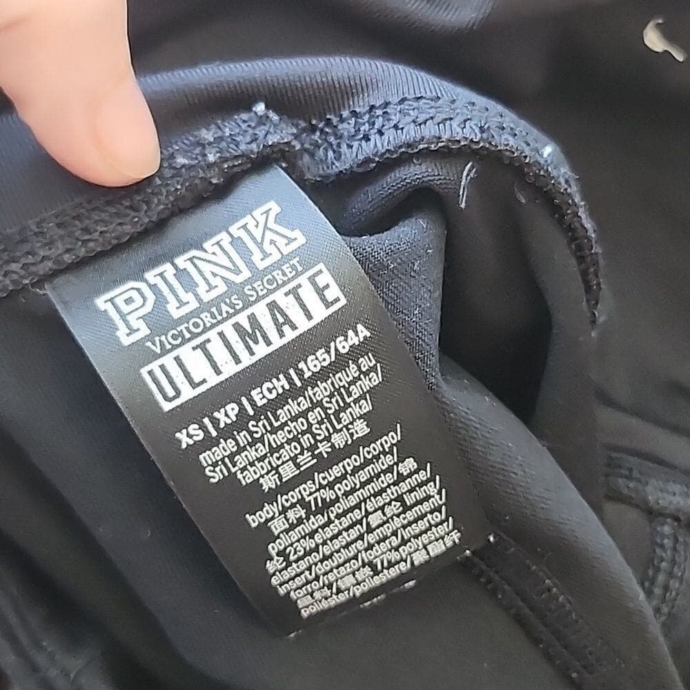 PINK Ultimate Black Athletic Leggings with Zip Pockets and Mesh Cut Outs - Thumbnail 4