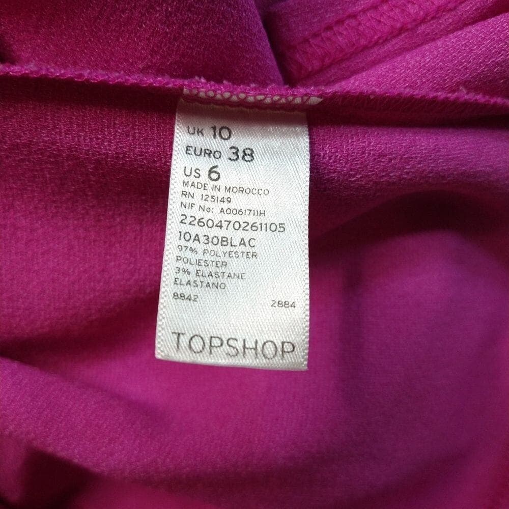 Topshop Bright Pink Shift Dress Woth Pockets - Thumbnail 5