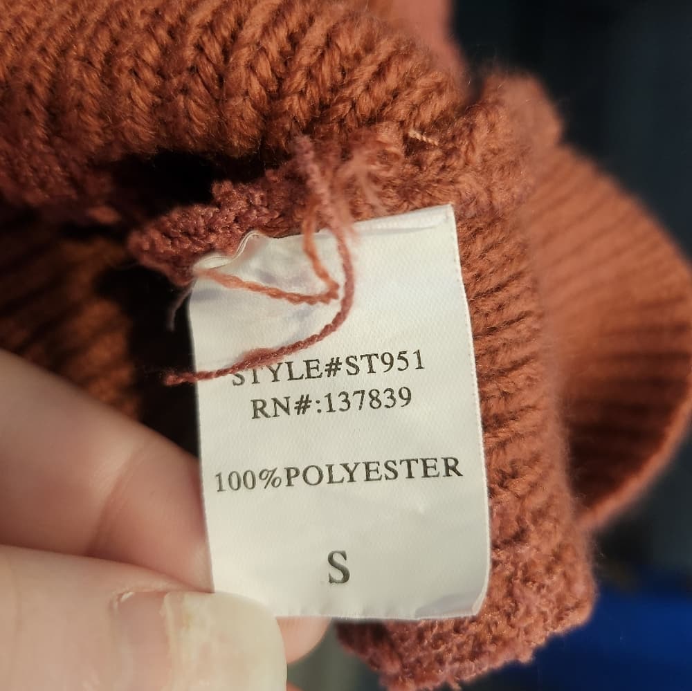 debut Rust Orange Cropped Balloon Sleeve Soft Sweater - Thumbnail 6