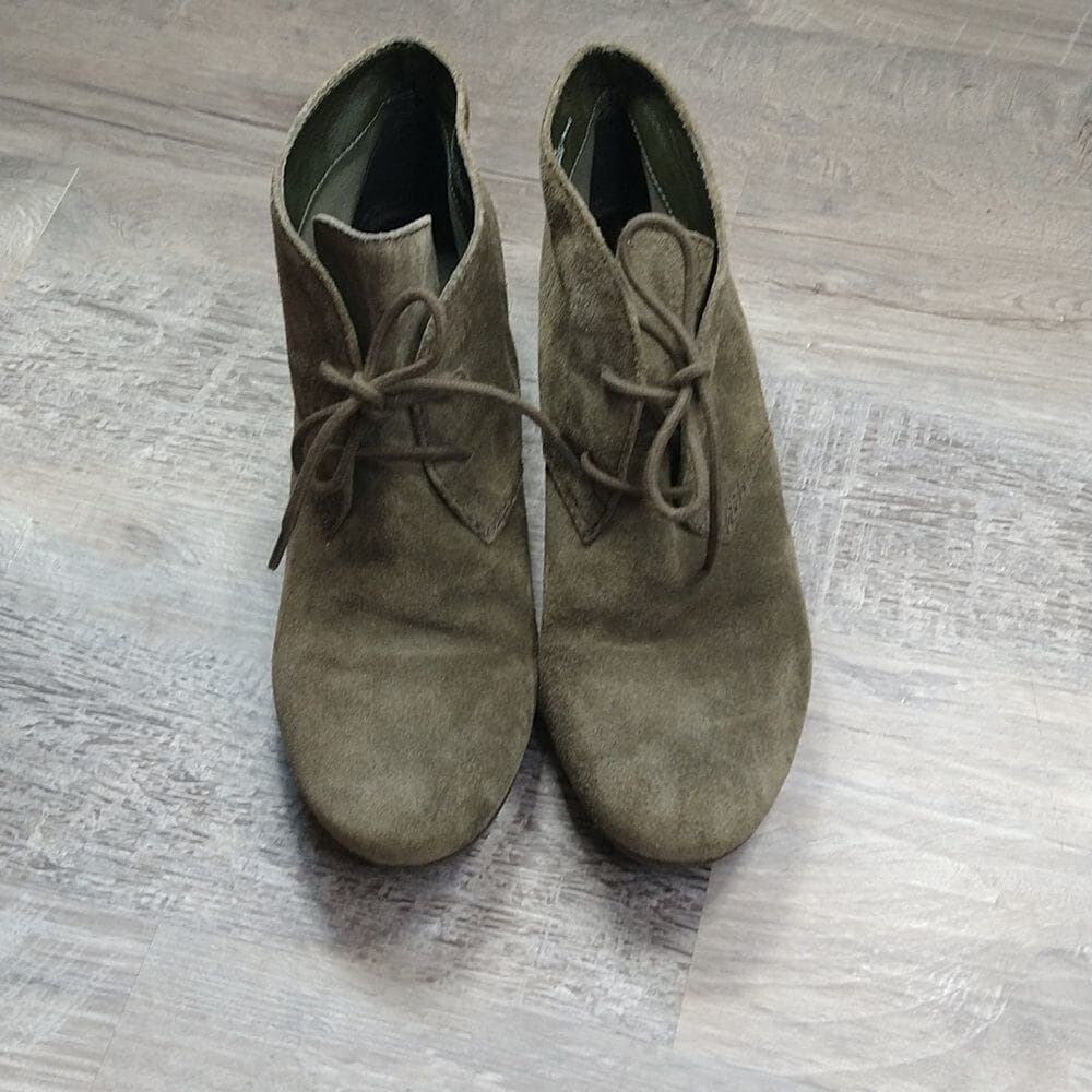 Green Suede Nine West Wedge Joeyo Booties