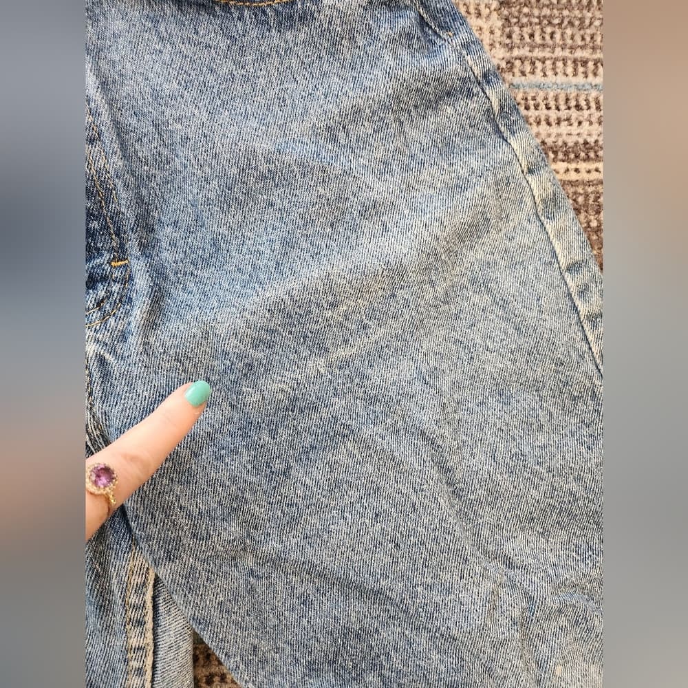 Vintage Lee Women's High Rise Light Blue Acid Wash Mom Jeans - Thumbnail 5