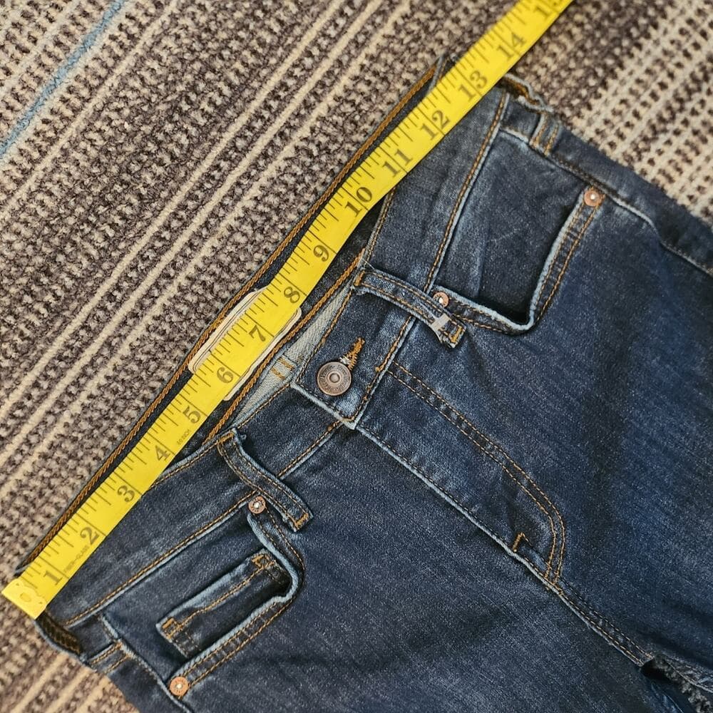 Free People Dark Wash Ripped Skinny Cropped Jeans - Thumbnail 4