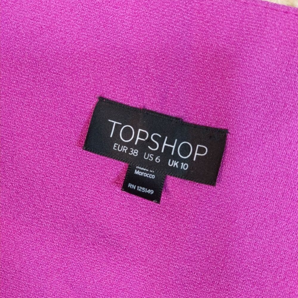 Topshop Bright Pink Shift Dress Woth Pockets - Thumbnail 4