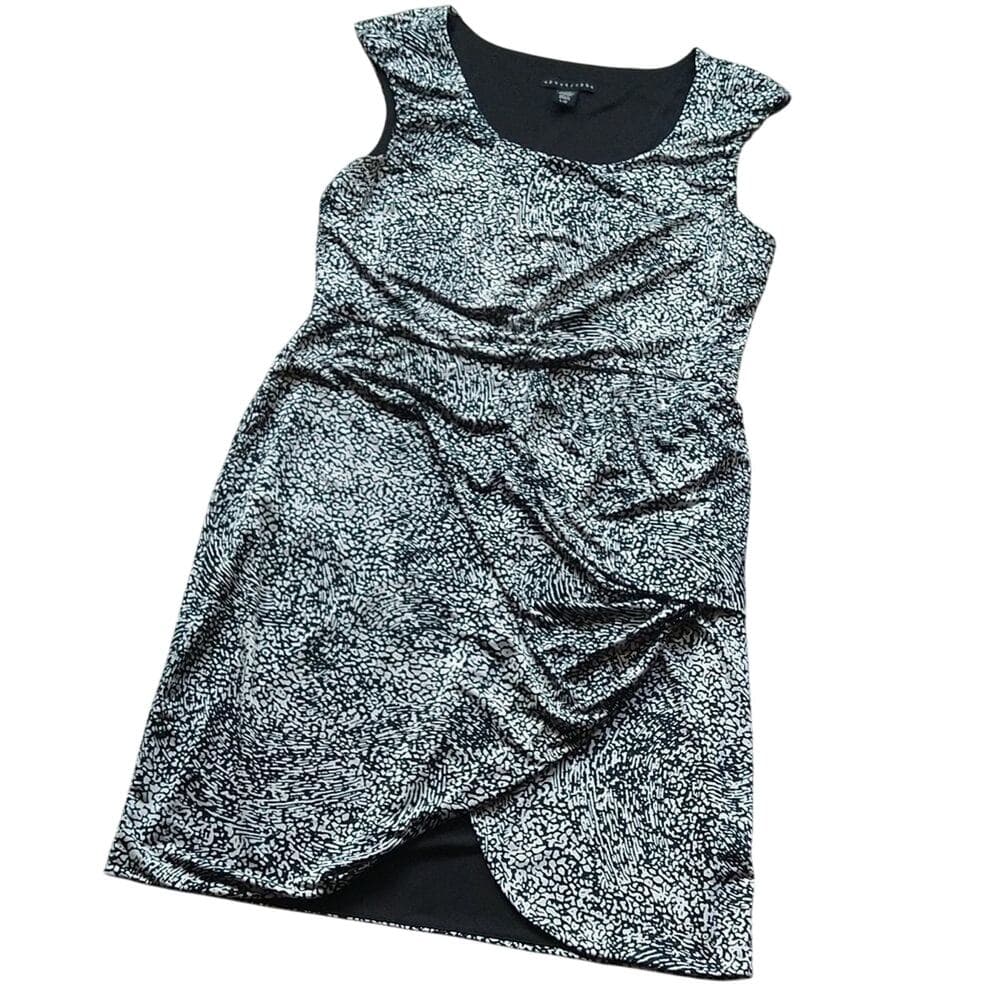 Apostrophe Black And White Sophisticated Shift Dress - Thumbnail 11