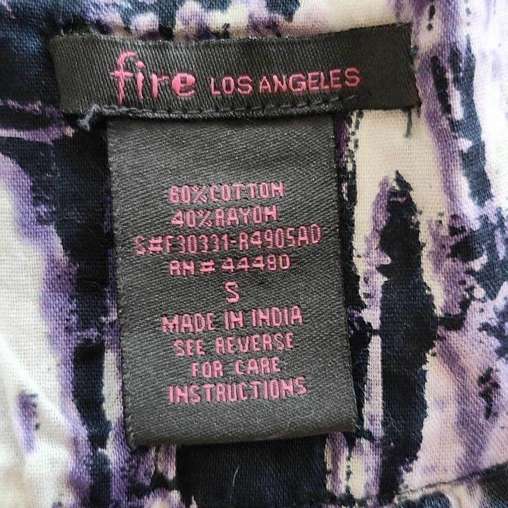 Fire Los Angeles Purple White Cotton Belted Shorts Romper - Thumbnail 3