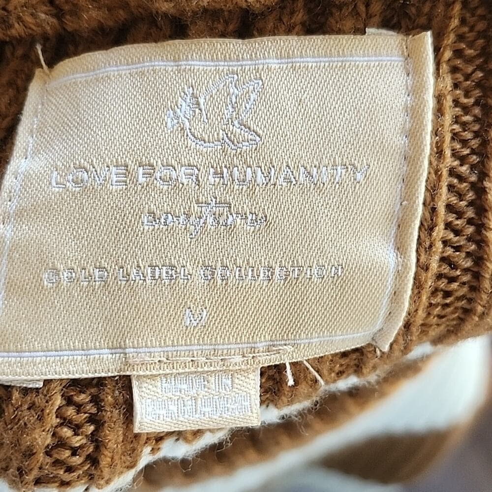 Love For Humanity Brown and Ivory Striped Sweater - Thumbnail 2