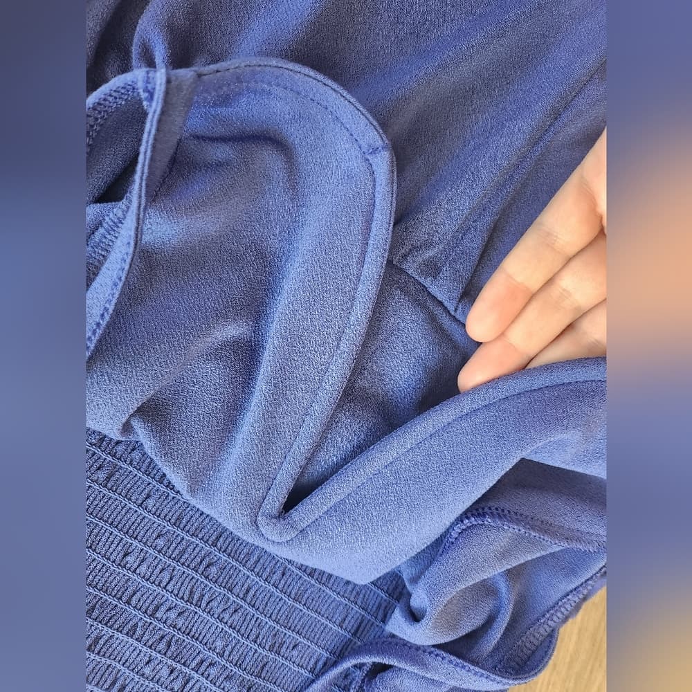 Express Vibrant Blue Strappy Romper - Thumbnail 4