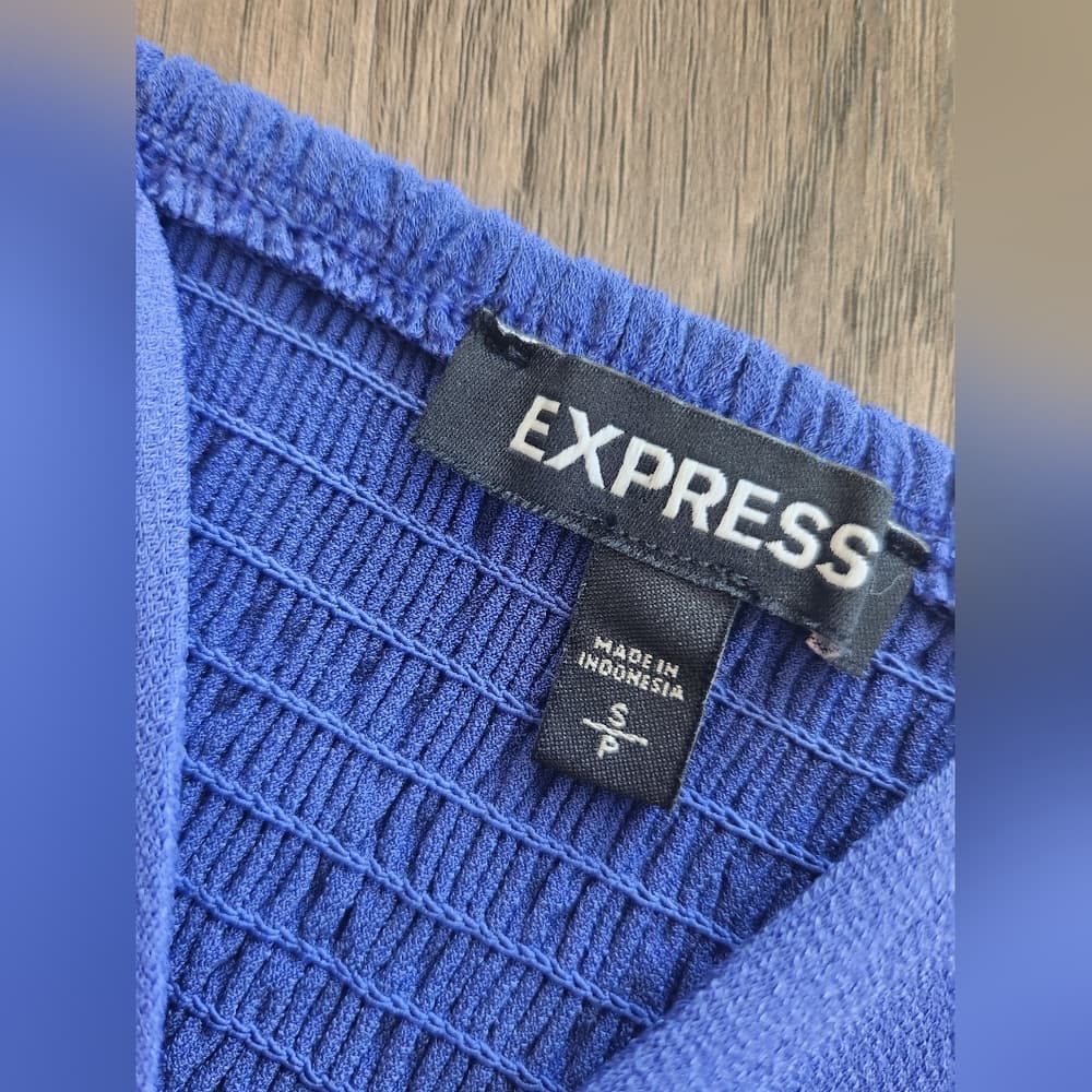 Express Vibrant Blue Strappy Romper - Thumbnail 2