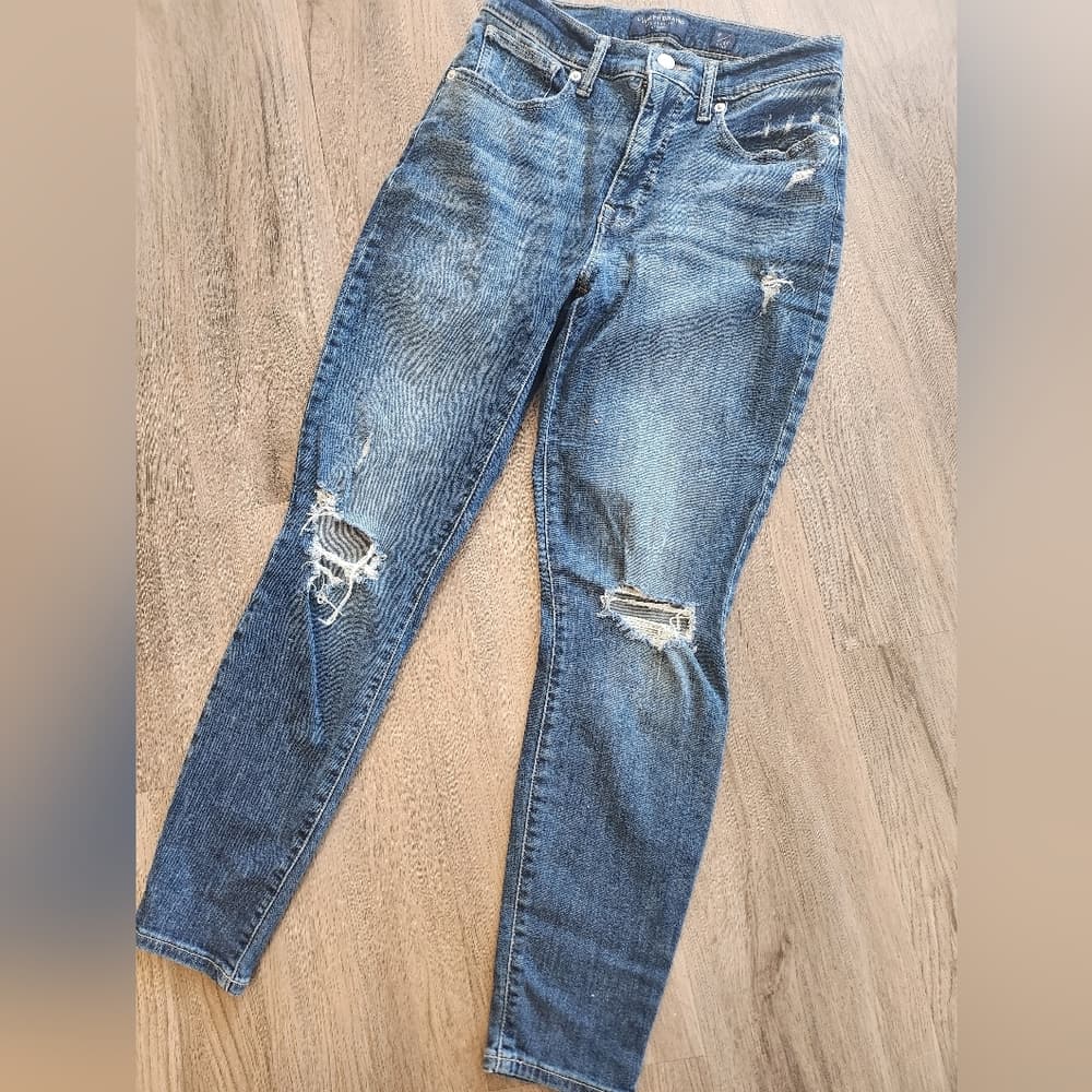 Lucky Brand Women's Bridgette Ripped Skinny Ankle High Rise Jeans