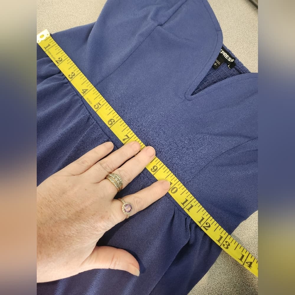 Express Vibrant Blue Strappy Romper - Thumbnail 11
