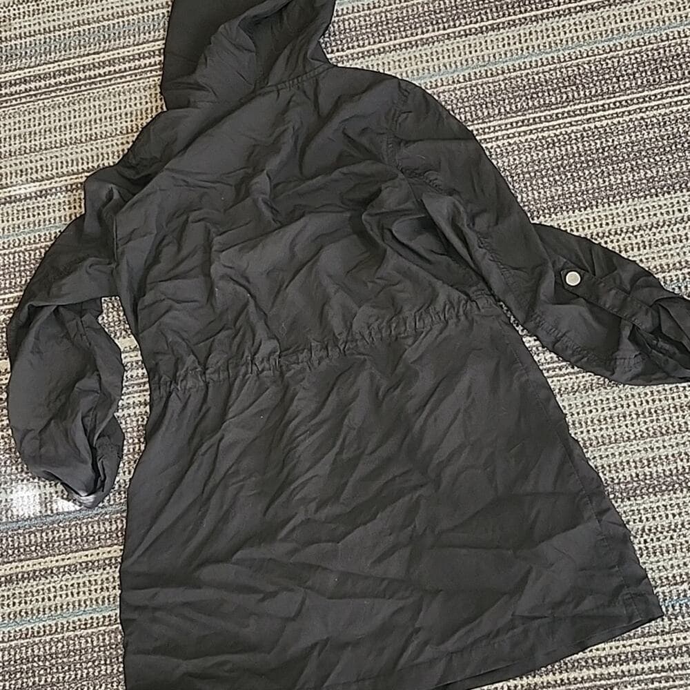 Divided by H&M Black Thin Lightweight Zip up Hooded Fitted Jacket - Thumbnail 9