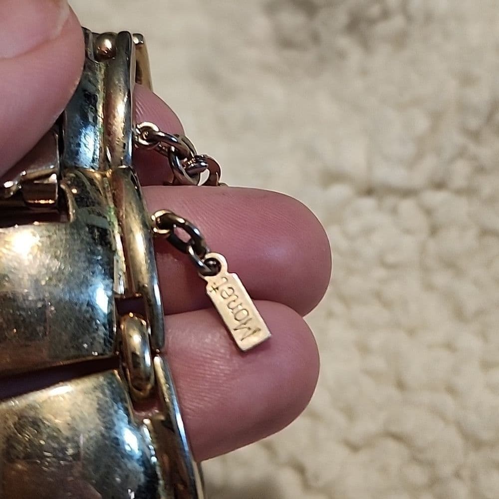 Vintage Gold Tone Chunky Monet Bracelet - Thumbnail 10