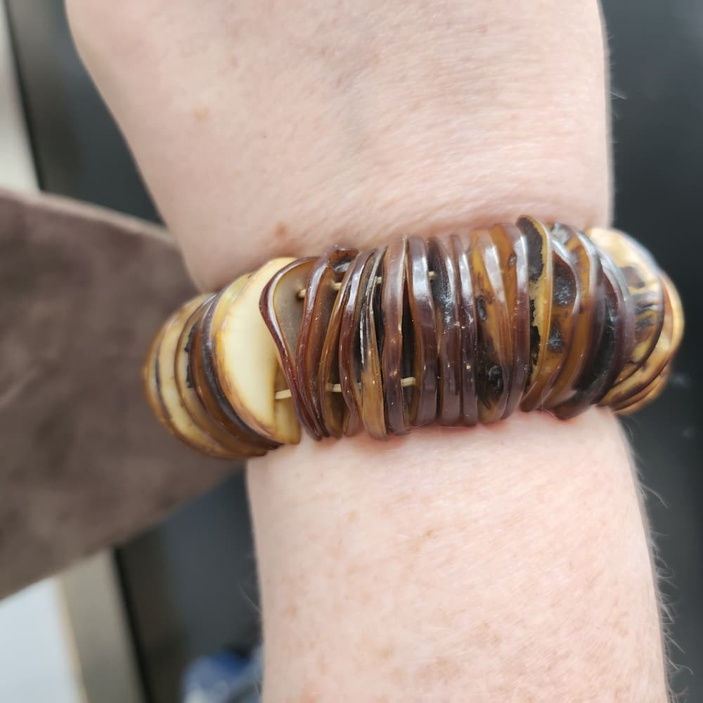 Brown and Tan Beaded Bracelet