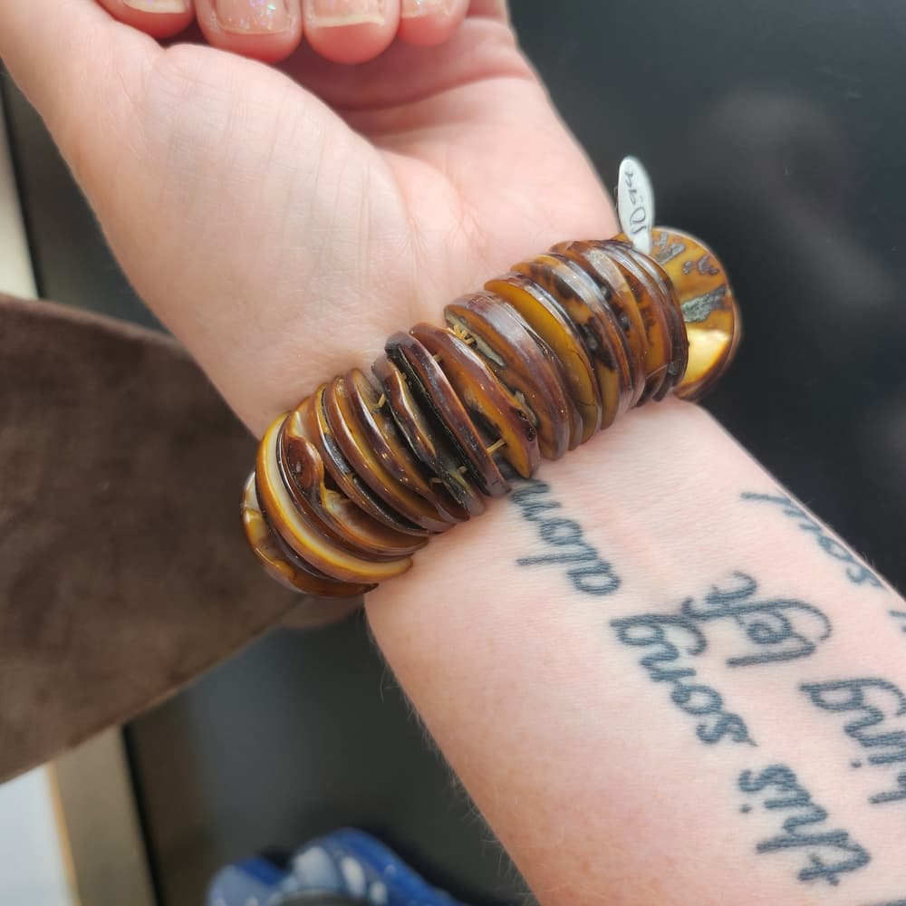 Brown and Tan Beaded Bracelet - Thumbnail 5