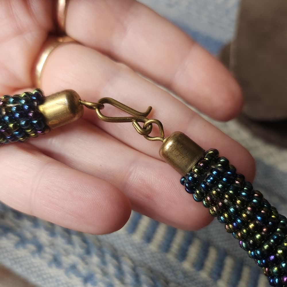 Tribal Style Colorful Seed Beaded Tube Necklace - Thumbnail 4