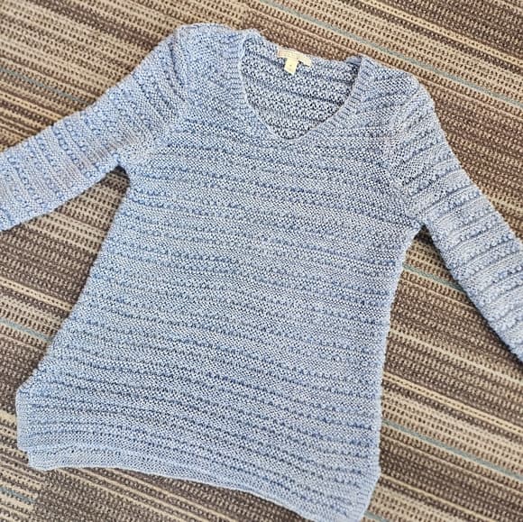 Blue Dana Buchman Light Blue Pullover Knit Sweater - Thumbnail 8