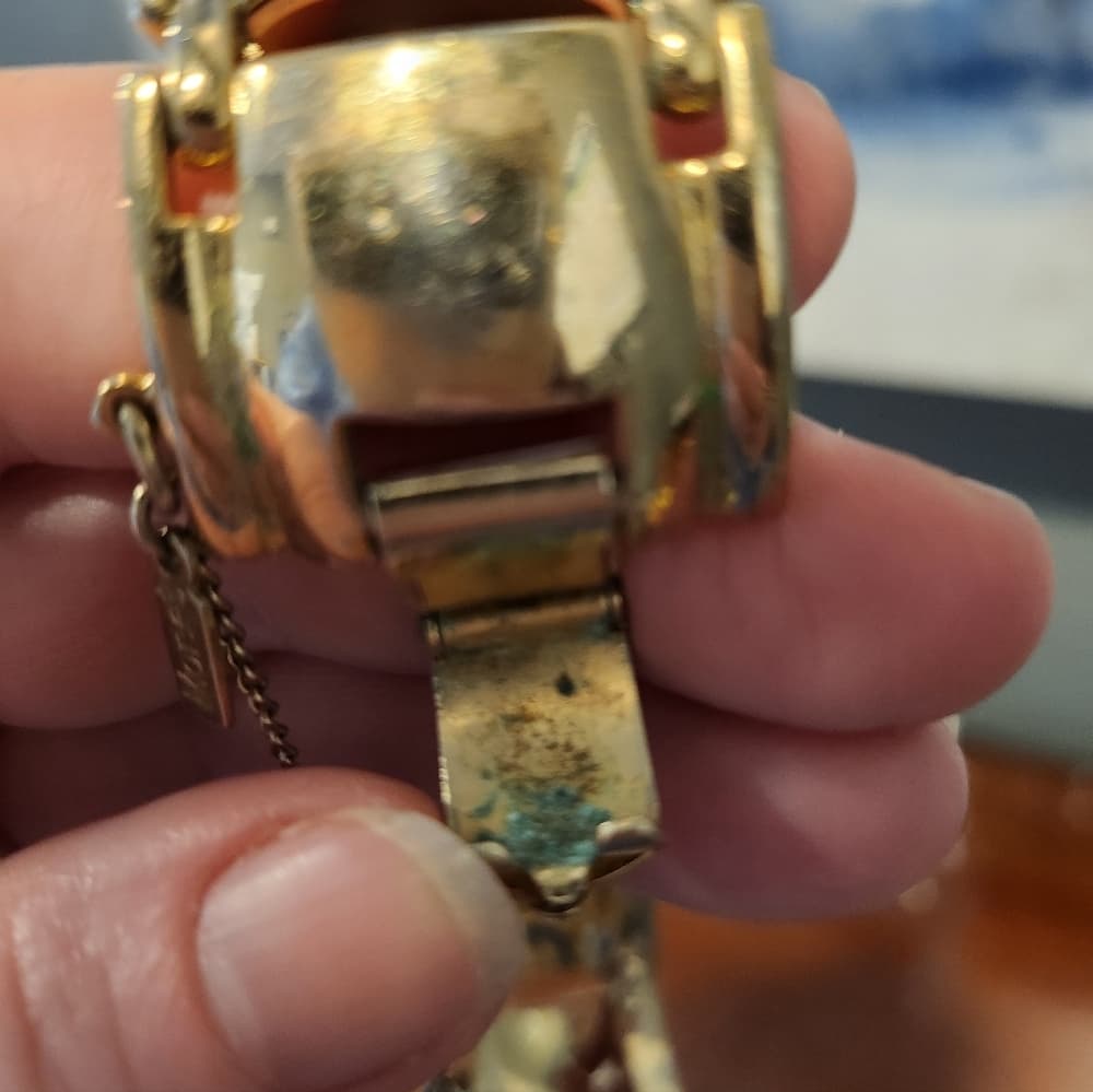 Vintage Gold Tone Chunky Monet Bracelet - Thumbnail 14