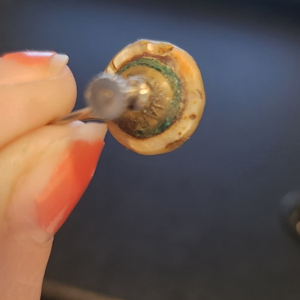 Abalone Shell Vintage Screwback Clip On Earrings Made in Japan - Thumbnail 6