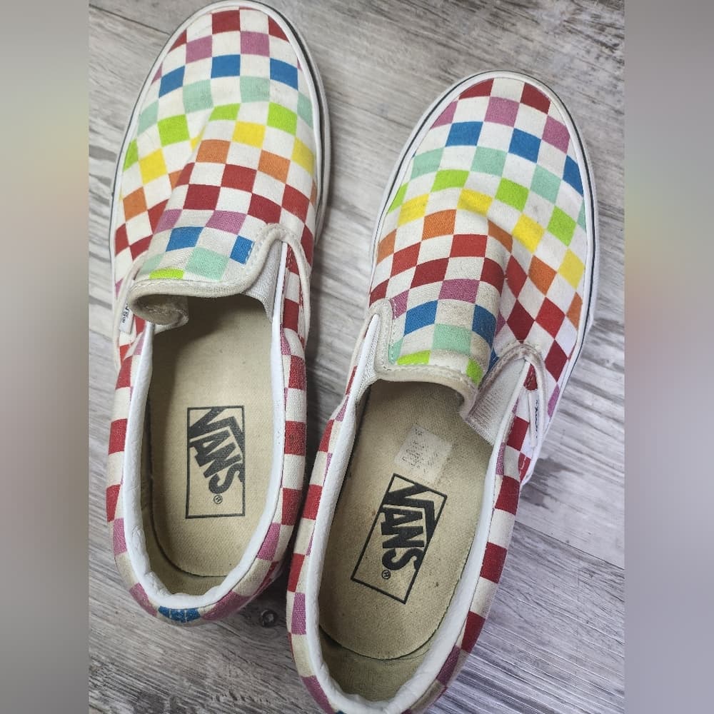 Vans Multicolor Checkered Slip-On Sneakers - Thumbnail 9