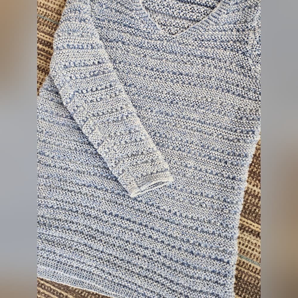 Blue Dana Buchman Light Blue Pullover Knit Sweater - Thumbnail 2