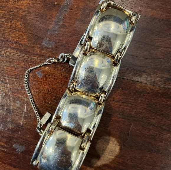 Vintage Gold Tone Chunky Monet Bracelet - Thumbnail 17